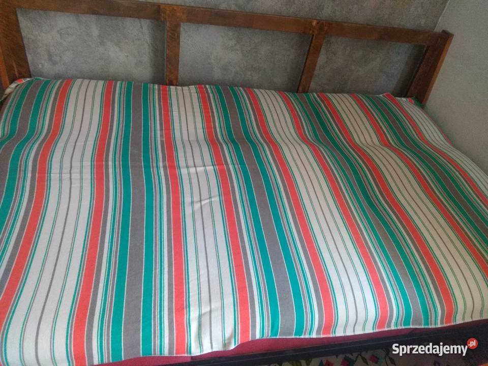 Narzuty kapy welniane pasiaki PRL śląskie Częstochowa