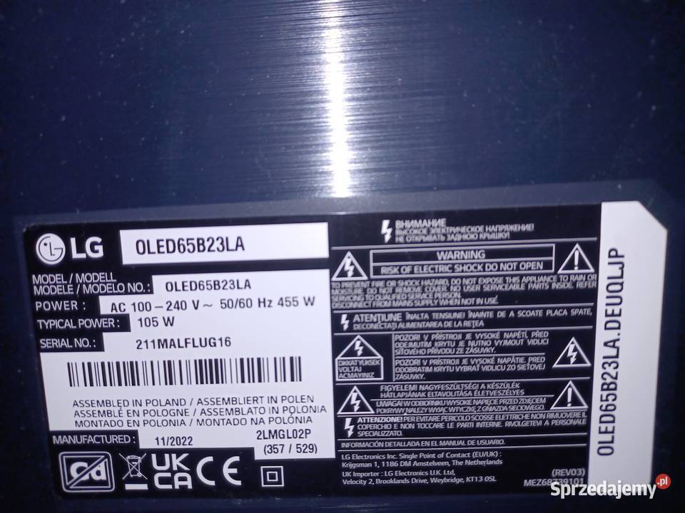 LG OLED65B23LA wielkopolskie Oborniki