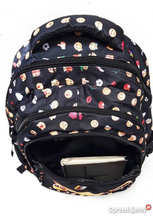 DUŻY PLECAK SZKOLNY EMOJI EMOTIKONY BUŹKI HIT Torby i torebki Częstochowa