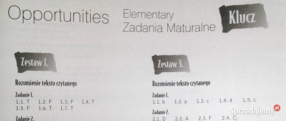 Opportunities Elementary Zadania maturalne H Chełm