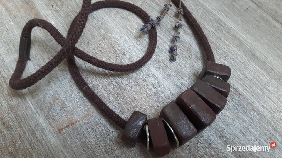 Naszyjnik ceramiczny ręcznie wykonany Otwock sprzedam