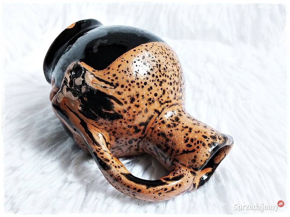 Stary Wazonik gliniany Lawa z lat 6070 Vintage Żary