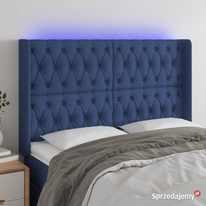Zagłówek do łóżka z LED niebieski 147x16x118128 Warszawa