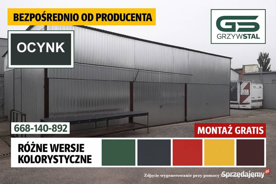 Magazyn Ocynk Garaż Wiata Garażowa Wiata Kamień Pomorski sprzedam
