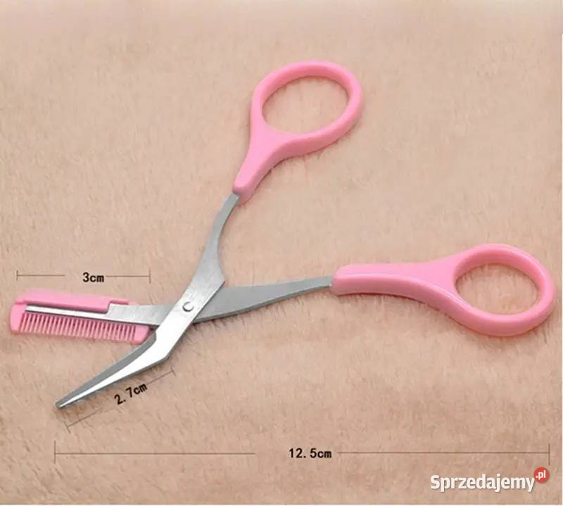 Nożyczki do brwi z grzebieniem Różowe AS Płock