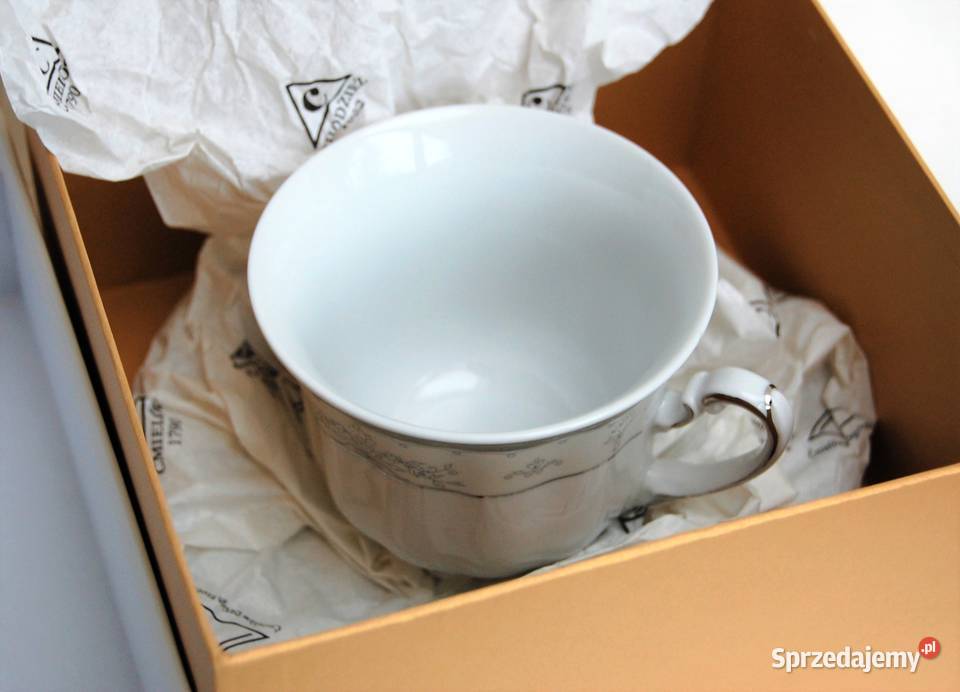 Srebrzona filiżanka ze spodkiem BOLERO porcelana lubelskie sprzedam