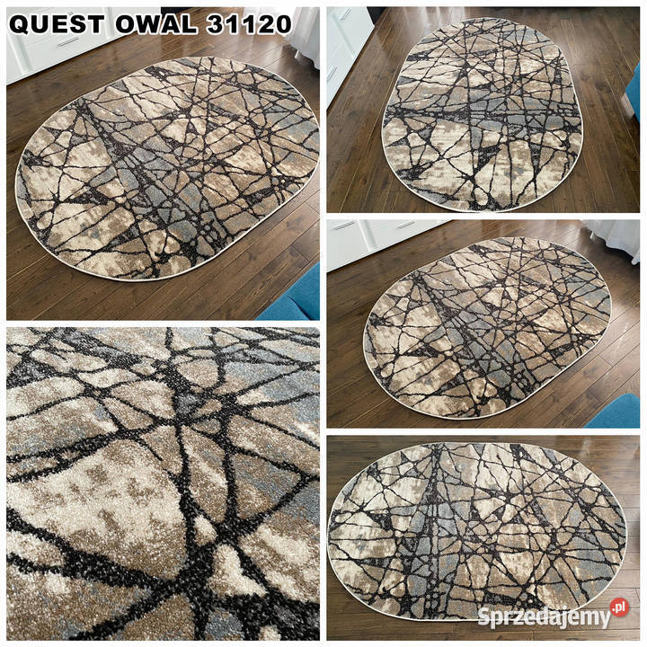 GĘSTY DYWAN OWALNY 140X190 QUEST 31120 RÓŻNE Białystok