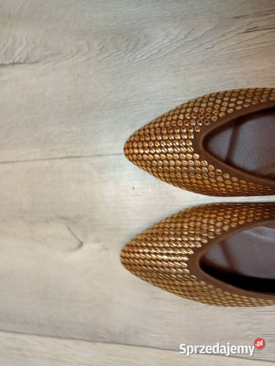 40 Brązowe bogato zdobione baleriny wieczorowe z 25.5cm Kraków