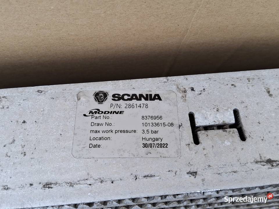SCANIA R S INTERCOOLER CHŁODNICA POWIETRZA lubuskie Bieleń sprzedam