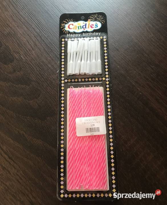 Świeczki Różowe z podstawkami białymi Siemiatycze