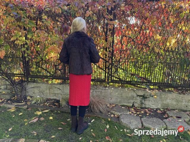 Kurtka z królika naturalne futro czekoladowe Bez wzoru śląskie Częstochowa