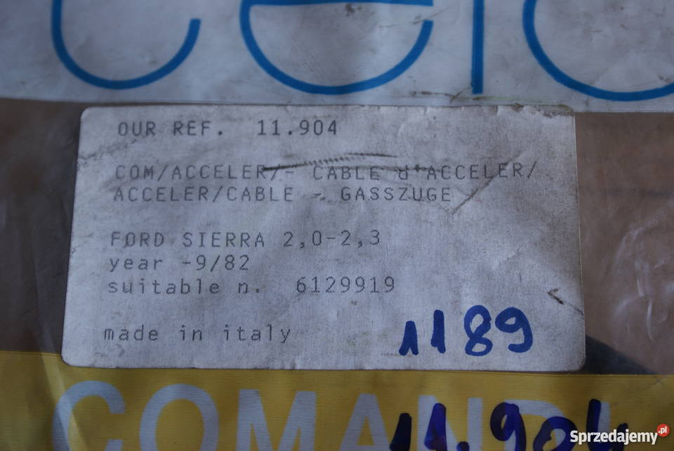 LINKA GAZU FORD Ford Sierra L654 82 Pozostałe Białobrzegi
