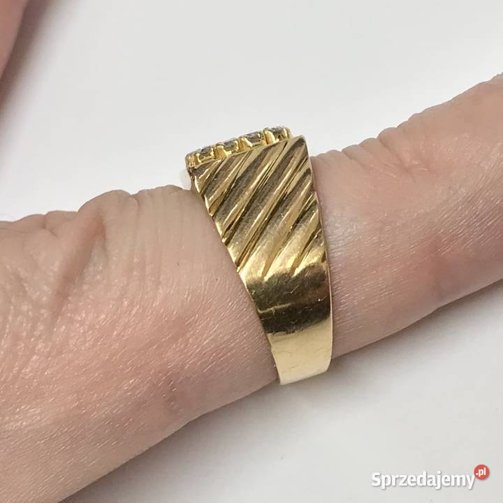 Złoty PIERŚCIONEK 900 22K DIAMENTY 056ct cud r14 mazowieckie Warszawa sprzedam