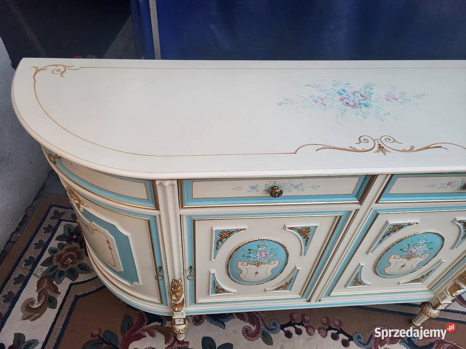 Meble pałacowe LUDWIK XIV komoda witryna sofa