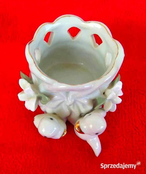 Piękny ażurowy koszyk świecznik porcelana Katowice