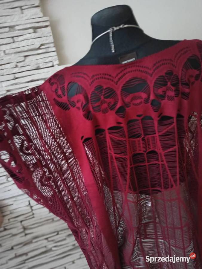 bordowa z dziurami oversize