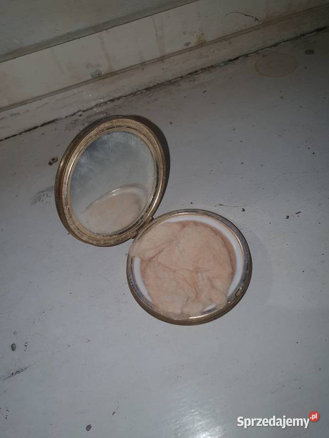 Stara mosiężna puderniczka antyk z lusterkiem i Sztuka współczesna Warszawa