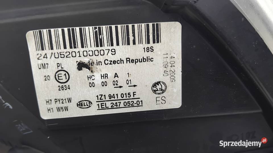 Skoda Octavia II LIFT reflektor ORG EU podkarpackie