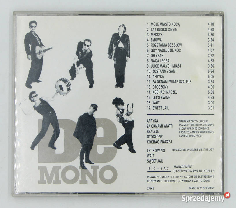 CD DE MONO Oh Yeah wydawnictwo ZICZAC CD190 Płyty i kasety Cielądz