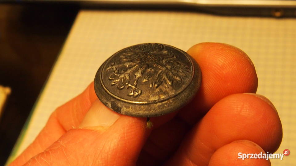 Guzik wojskowy PRL 25 mm stalowy płaszcza Militaria Tychy