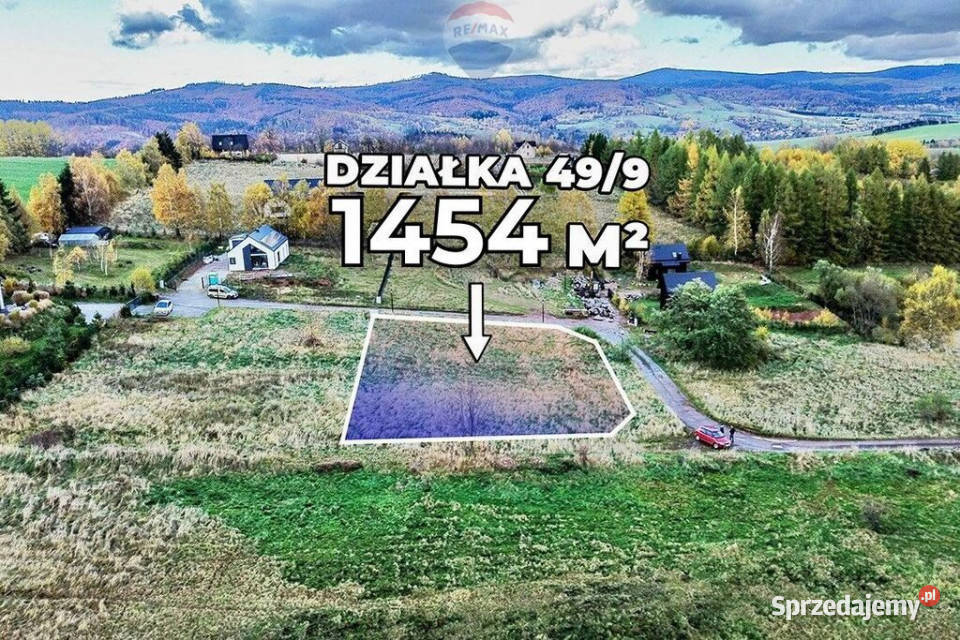 Idealna działka pod dom z piękną panoramą gór Grzmiąca sprzedam