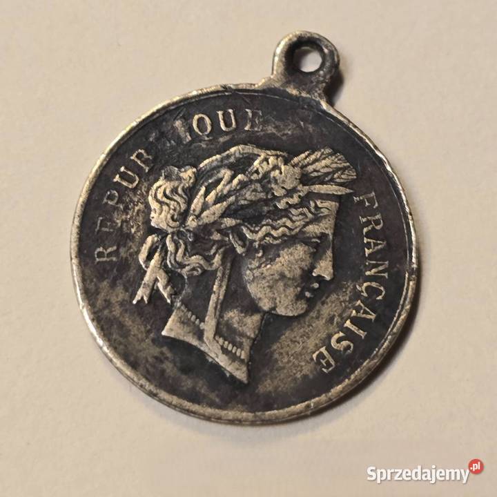 Francuski medal pamiątkowy zawieszka z III Bronisze