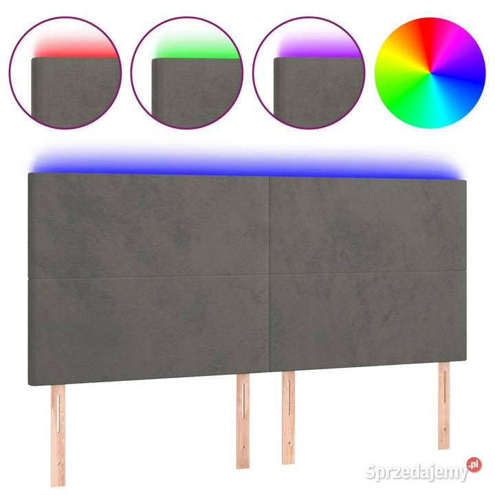 Zagłówek do łóżka z LED ciemnoszary 180x5x118128 Warszawa