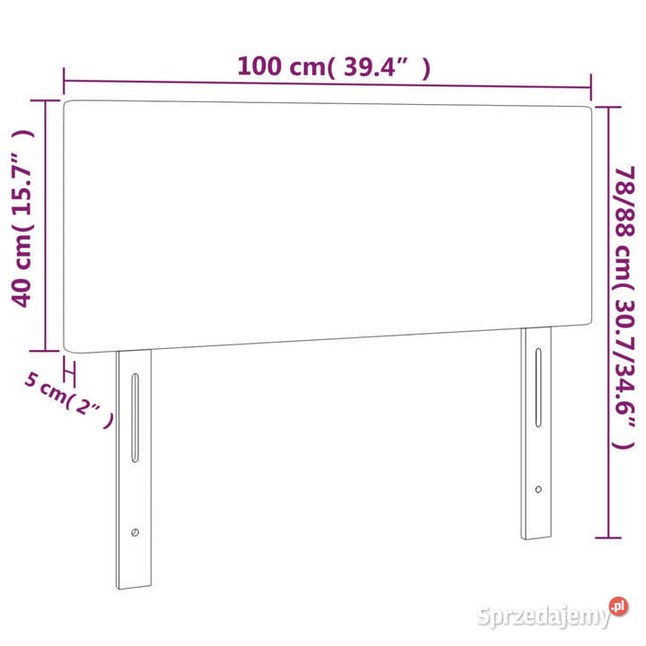 Zagłówek do łóżka z LED ciemnoszary 100x5x7888 Warszawa sprzedam