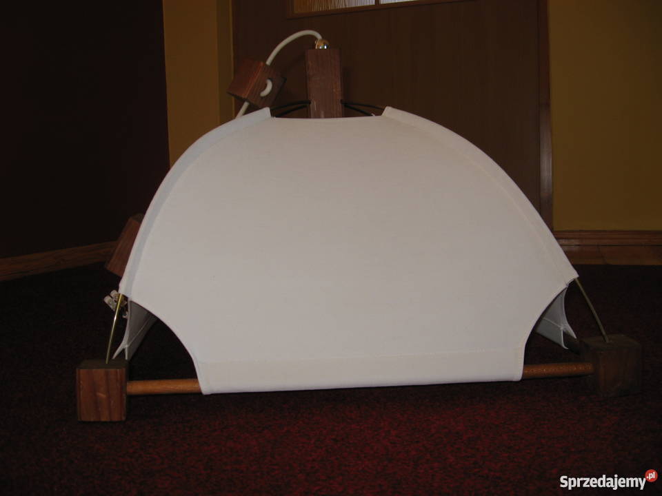Lampa wisząca drewnianomateriałowa kwadrat gwint wielkopolskie Leszno
