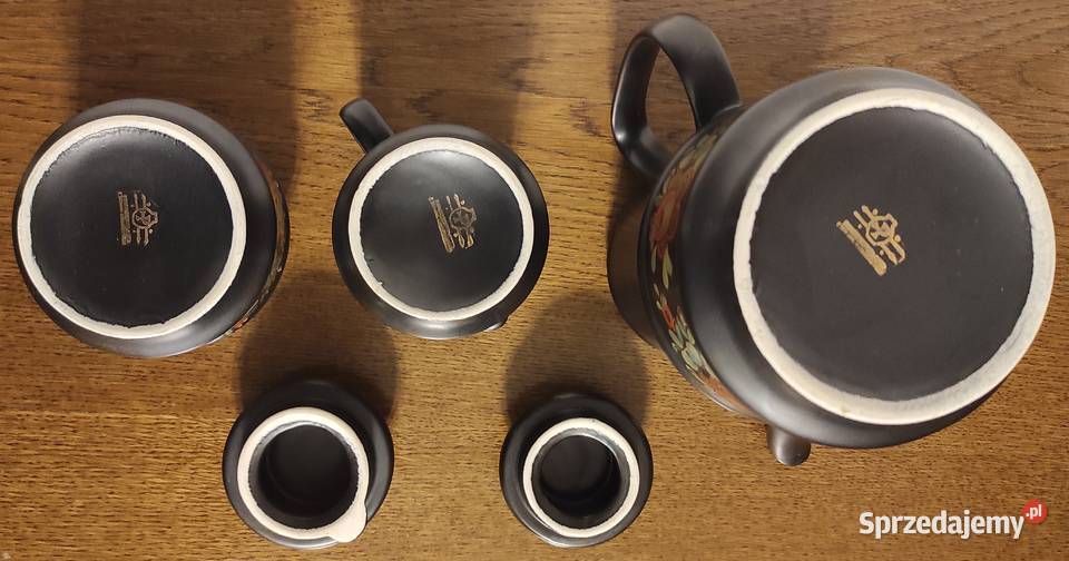 Unikat Czarny serwis kawowy 6 osób Iwona Warszawa