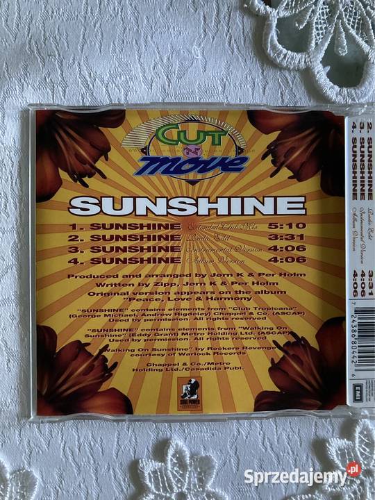 Płyta CD Single Cut N Move Sunshine Lata 90 Czerwionka-Leszczyny