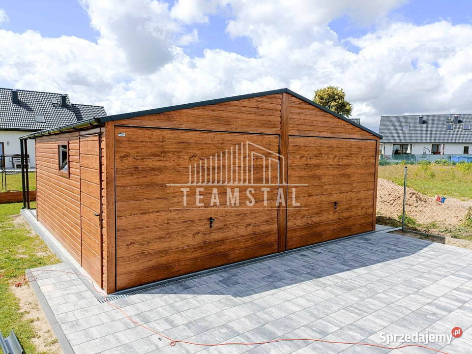 GARAŻ BLASZANY 6m x 5m 2x Brama wiata drzwi okno