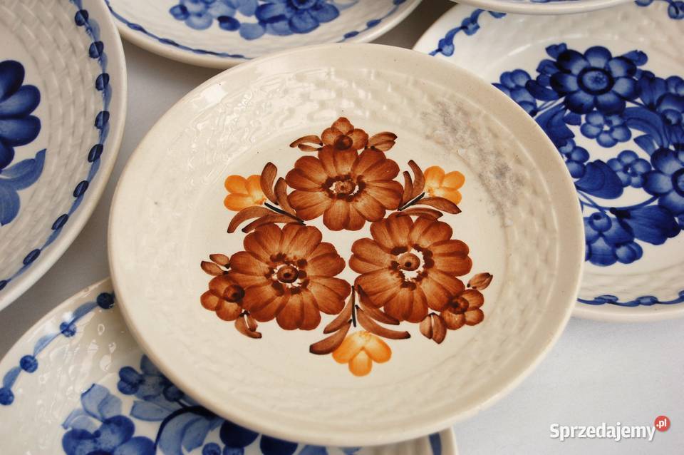 Fajans Koło PRL vintage malowany talerz patera Lublin