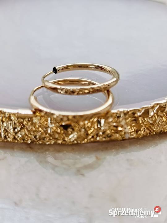 Złote Nowe kolczyki ze wzorem śred19mmpr585 Wałcz