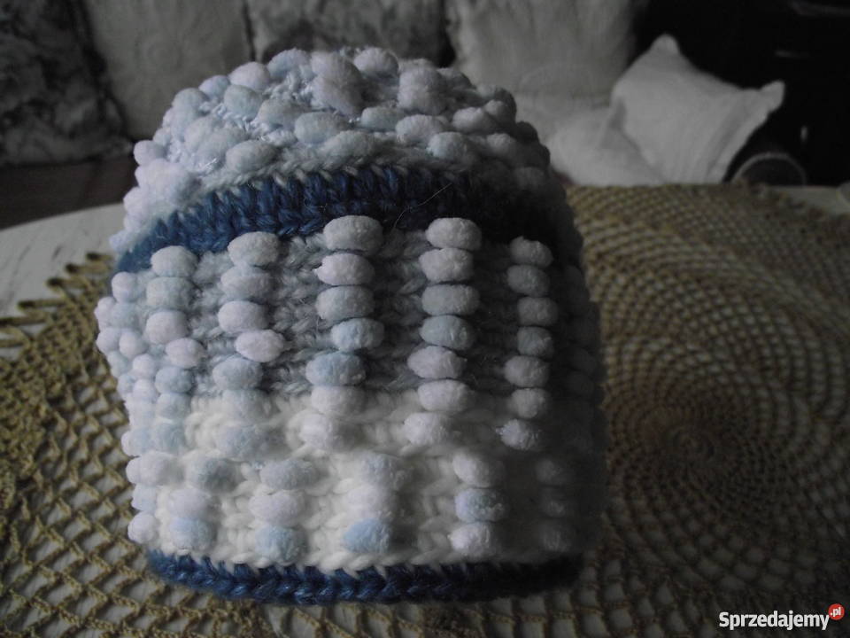 ROZBIELONA CZAPKA SUPEŁKOWA rękodzieło wielkopolskie Piła