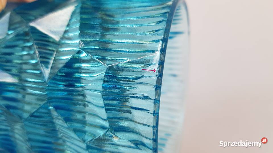 Wazon OKULUS 3 Ząbkowice kolorowe szkło PRL Dąbrowa Górnicza