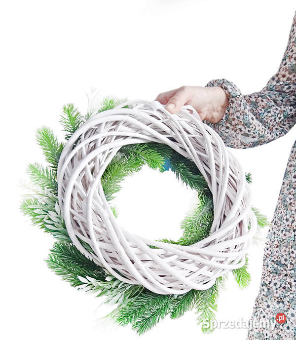 Wianek na drzwi stół komodę zimowy 30 wiklinowy wielokolorowy Świdnica