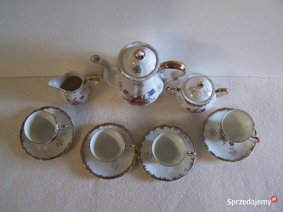 Porcelanowy serwis bukiety kwiatów z bogatym Dom i Ogród Koszalin