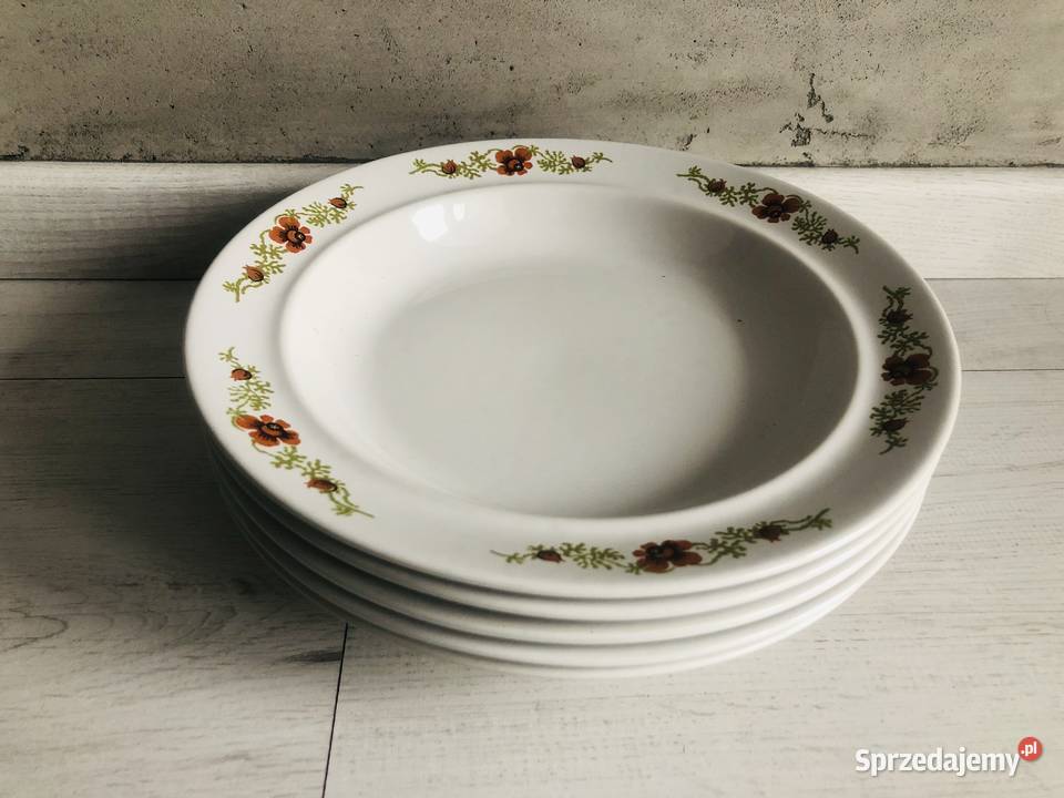 Talerze PRL 6 sztuk porcelit Zakłady Pruszków Łódź sprzedam