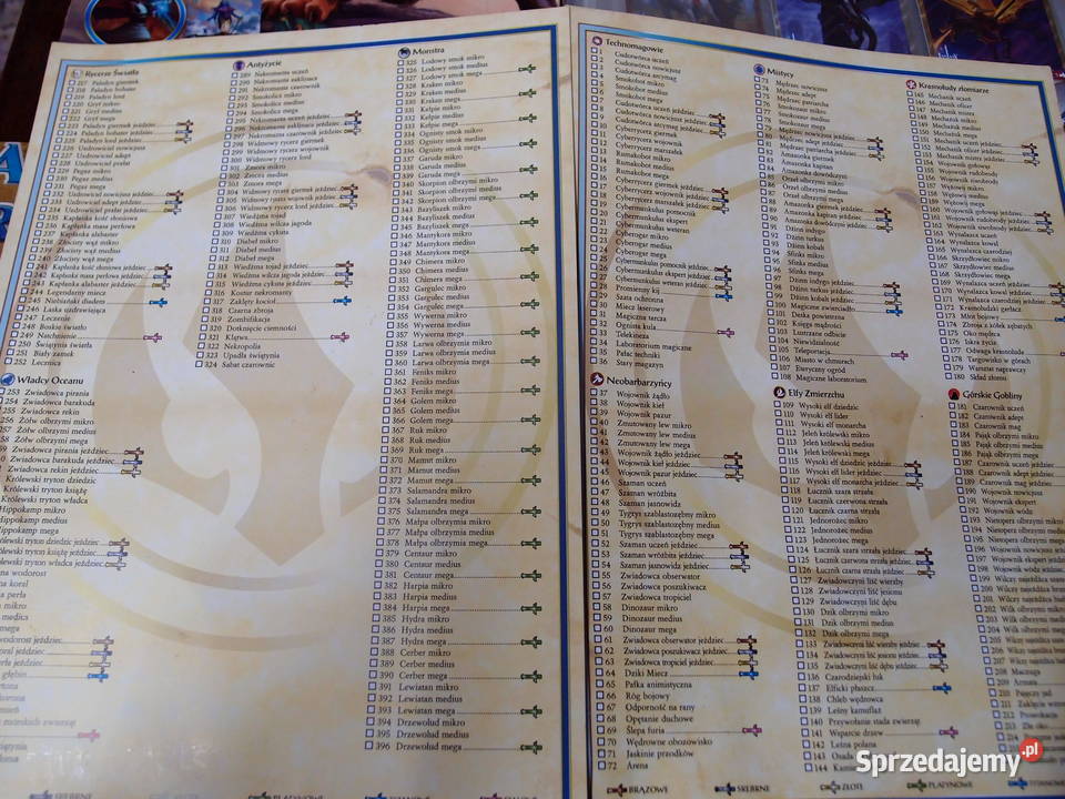 Duża kolekcja Kart Fantasy Riders 336 plansza Łódź