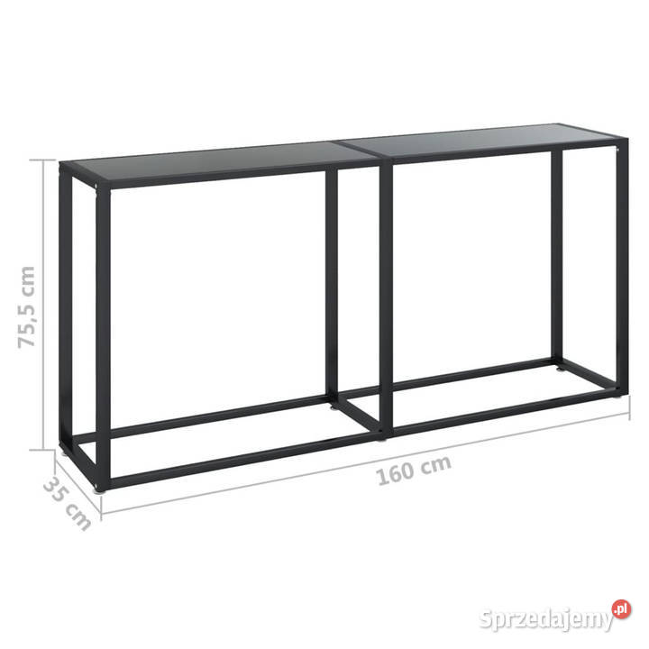 Konsola czarna 160x35x755 szkło hartowane Stoły mazowieckie Warszawa