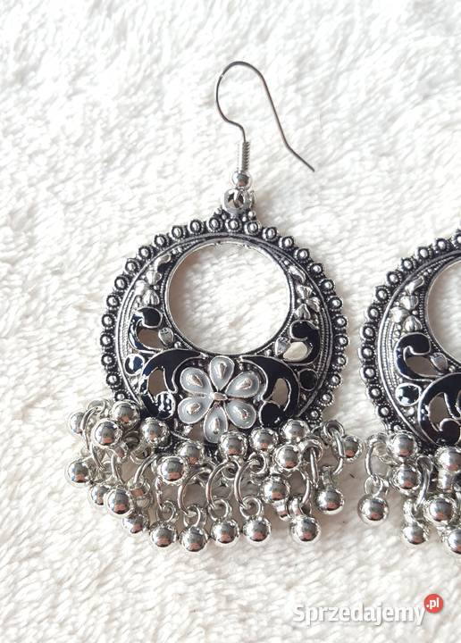 Orientalne kolczyki boho koła srebrny kolor Szczecin