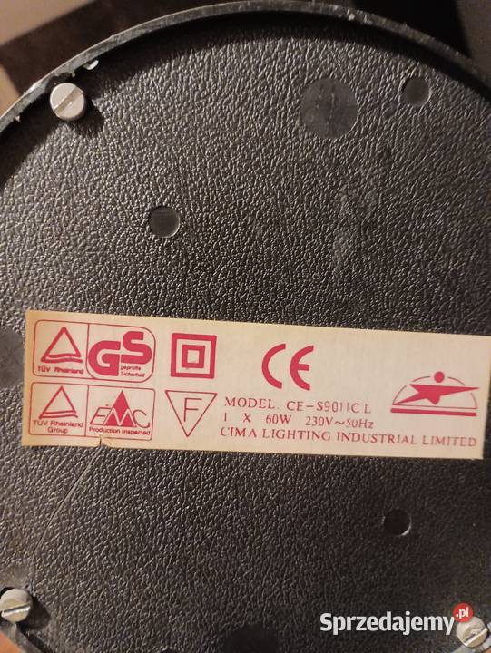 Lampa ze szkła z zegarkiem