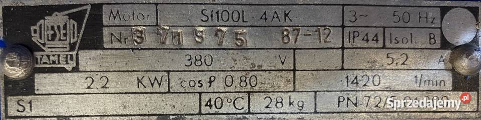 silnik elektryczny 22kW 1420obr 3fazowy Tamel Pigża