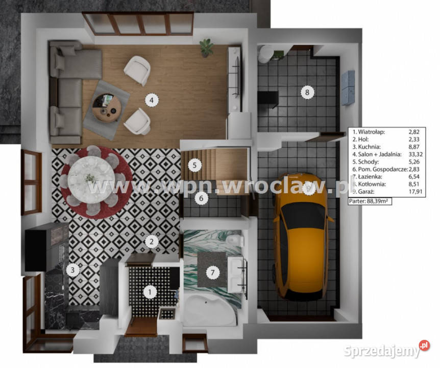 Dom bliźniak Wilkszyn 170m2 Liczba pokoi 5