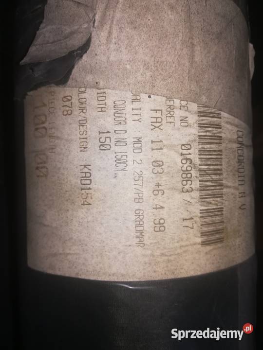 Cała belka materiału tkaniny 150 x 100m Czarna Łódź sprzedam