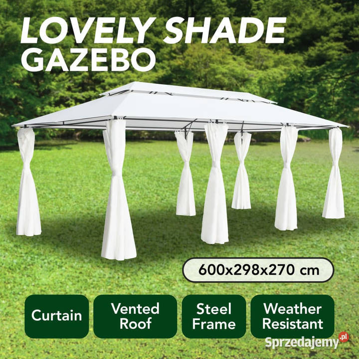 Altana z zasłonami 600x298x270 biała 180 gm Pozostałe Warszawa