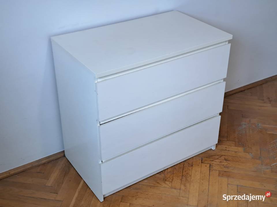 Komoda Malm Ikea 3 szuflady biała 78cm Dom i Ogród sprzedam