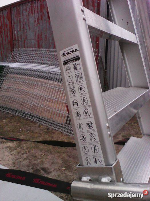 Drabina magazynowa przejezdna aluminiowa Faraone Olimpin