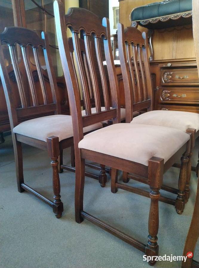 Stylowe krzesła dębowe komplet 6 sztuk podlaskie Białystok